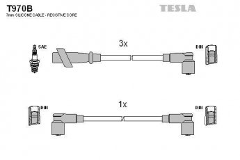 Купить T970B TESLA Провода зажигания Swift (1, 2) (1.0, 1.0 i)
