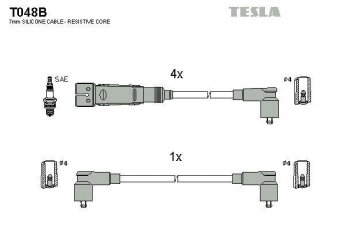 Купить T048B TESLA Провода зажигания Polo (1.4, 55 1.4, 60 1.4)