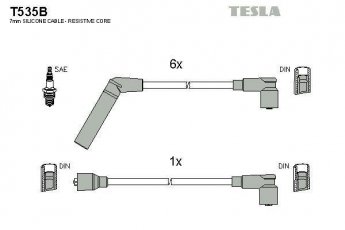 Купить T535B TESLA Провода зажигания Паджеро 1 (3.0 V6, 3.0 V6 4WD)