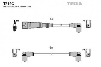 Купить T819C TESLA Провода зажигания Кордоба (1.0, 1.4, 1.6)