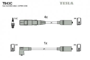 Купить T843C TESLA Провода зажигания Toledo 1.6 i