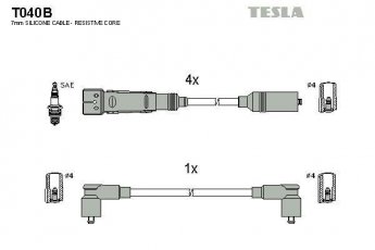 Купить T040B TESLA Провода зажигания Гольф (2, 3) (1.8, 1.8 GTI G60, 1.8 Syncro)