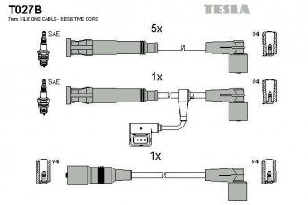 Купить T027B TESLA Провода зажигания БМВ Е32 (730 i, 735 i, iL)