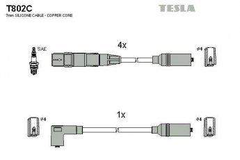 Купить T802C TESLA Провода зажигания Поло (1.6, 100 1.6)