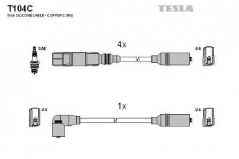 Купить T104C TESLA Провода зажигания Volkswagen