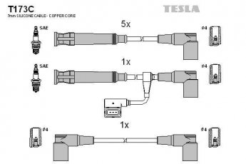 Купить T173C TESLA Провода зажигания БМВ Е34 (530 i, 535 i)