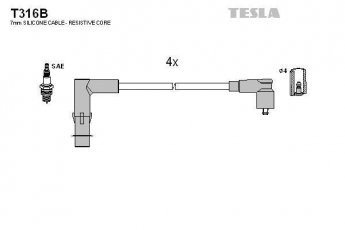 Купити T316B TESLA Провід запалювання Megane 1 (2.0 16V, 2.0 16V IDE)