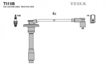 Купить T518B TESLA Провода зажигания Avensis T22 (1.6, 1.8)