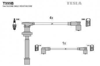 Купить T999B TESLA Провода зажигания Примера P10 2.0