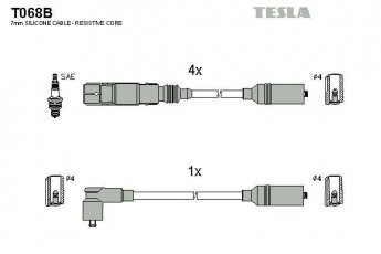 Купить T068B TESLA Провода зажигания Ауди А4 Б5 1.6