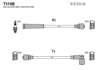 Купить T318B TESLA Провода зажигания Master 1 (2.0, 2.2)