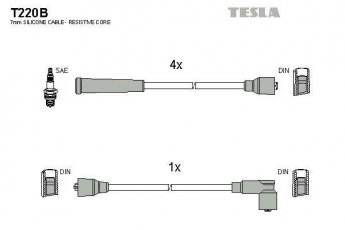 Купить T220B TESLA Провода зажигания Fiat Uno (55 1.1, 60 1.1, 70 1.3)