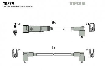Купить T037B TESLA Провода зажигания Фольксваген ЛТ (35, 55) 2.4