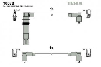 Купить T006B TESLA Провода зажигания Кордоба 1.4 i 16V