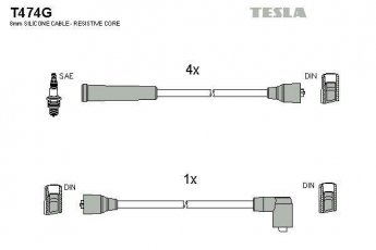Купить T474G TESLA Провода зажигания Фиеста 2 (1.0, 1.1)