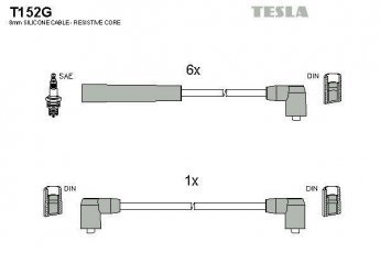 Купить T152G TESLA Провода зажигания Sierra (1, 2) (2.0, 2.3, 2.8)