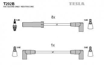 Купить T202B TESLA Провода зажигания Гранд Чероки (5.2, 5.9)