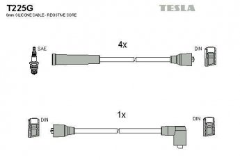 Купить T225G TESLA Провода зажигания Фиеста 2 1.3