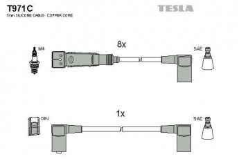 Купить T971C TESLA Провода зажигания Mercedes 126 (4.2, 5.0, 5.5)