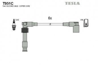 Провод зажигания T951C TESLA фото 1