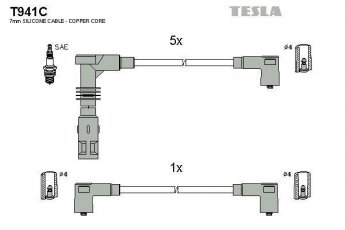 Купить T941C TESLA Провода зажигания Ауди 90 (2.0, 2.3)