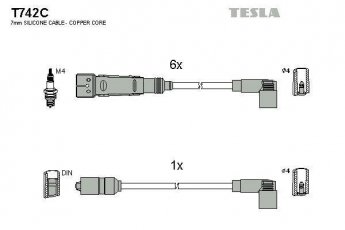 Купить T742C TESLA Провода зажигания Мерседес 126 (280 S, 280 SE, SEL)