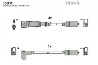Купить T593C TESLA Провода зажигания Ауди 100 (2.0, 2.0 E)