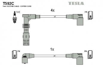 Купить T592C TESLA Провода зажигания Audi A6 C4 (2.0 16V, 2.0 16V quattro)