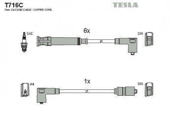 Купить T716C TESLA Провода зажигания BMW E28 (525 i, 528 i)
