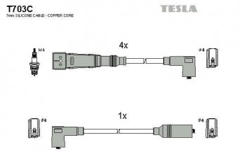 Купить T703C TESLA Провода зажигания Ауди 100 1.8