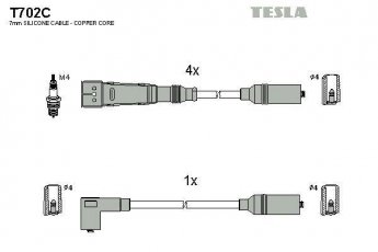 Купить T702C TESLA Провода зажигания Audi 80 1.6