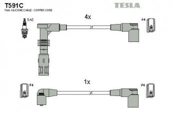 Купить T591C TESLA Провода зажигания Ауди 80 (2.0 E 16V, 2.0 E 16V quattro)