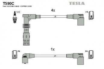 Купить T590C TESLA Провода зажигания Audi 80 (2.0 E 16V, 2.0 E 16V quattro)