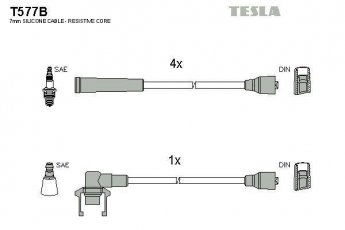Купить T577B TESLA Провода зажигания