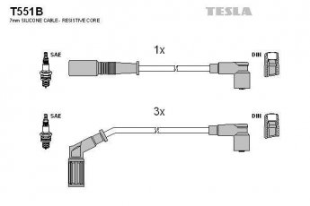 Купить T551B TESLA Провода зажигания Tipo (1.8 i.e, 1.8 i.e.)
