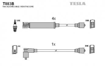 Купить T883B TESLA Провода зажигания Вектру А (2.0 i, 2.0 i GT)