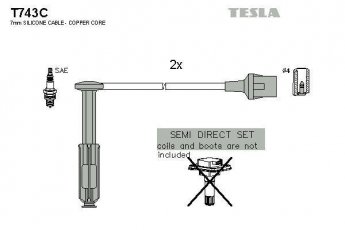 Купить T743C TESLA Провода зажигания Карандо (2.0, 2.3)