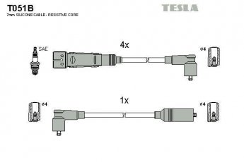 Купить T051B TESLA Провода зажигания Audi 100 1.8