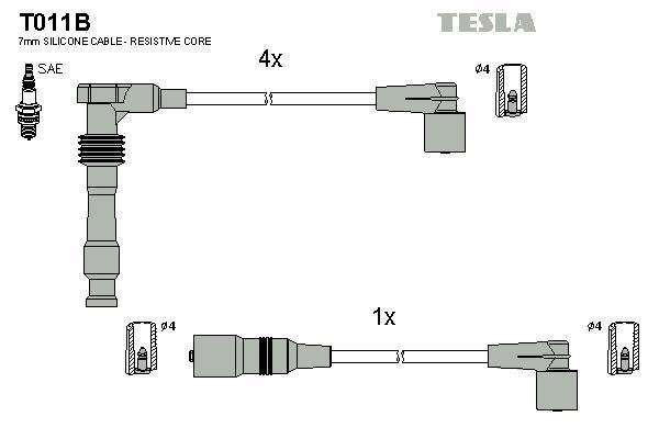 Купить T011B TESLA Провода зажигания Vectra A (2.0 i Turbo, 2000, 2000 16V)