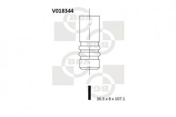Купити V018344 BGA Впускний клапан Фієста (3, 4) 1.8