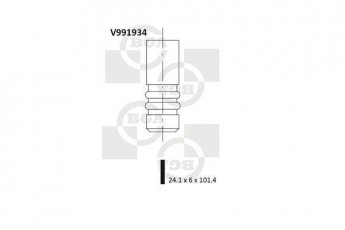 Купить V991934 BGA Выпускной клапан Fiesta (5, 6) (1.4, 1.6 16V)