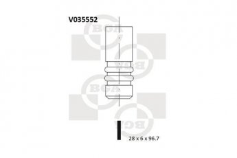 Купити V035552 BGA Випускний клапан Fiesta 3 (1.8 16V, 1.8 XR2i 16V)