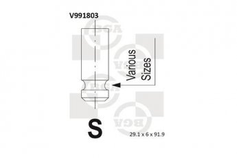Купити V991803 BGA Впускний клапан Акцент (1.4 GL, 1.6, 1.6 GLS)