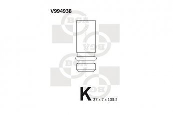 Купити V994938 BGA Випускний клапан Вольво С40 1 (1.6, 1.7, 1.8, 1.9)