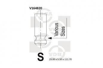 Купить V164820 BGA Впускной клапан Lancer 9 1.6