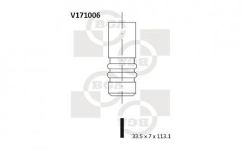 Купити V171006 BGA Впускний клапан Alfa Romeo 147 (1.6 16V T.SPARK, 2.0, 2.0 16V T.SPARK)