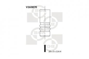 Купити V163870 BGA Впускний клапан Astra (H, J) (1.9 CDTI 16V, 2.0 CDTI)