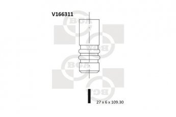 Купити V166311 BGA Випускний клапан Mercedes 204 (C 180 Kompressor, C 200 Kompressor)