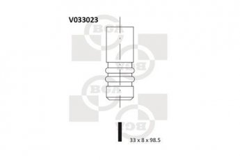Купити V033023 BGA Випускний клапан Пассат (Б2, Б3, Б4) (1.6, 1.8, 1.9)