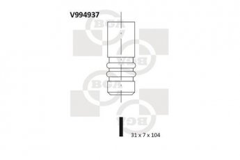 Купити V994937 BGA Впускний клапан ХС70 (2.4 T XC AWD, 2.5 T XC AWD)